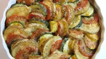 Tian von Gemüse und Mozzarella mit Thermomix