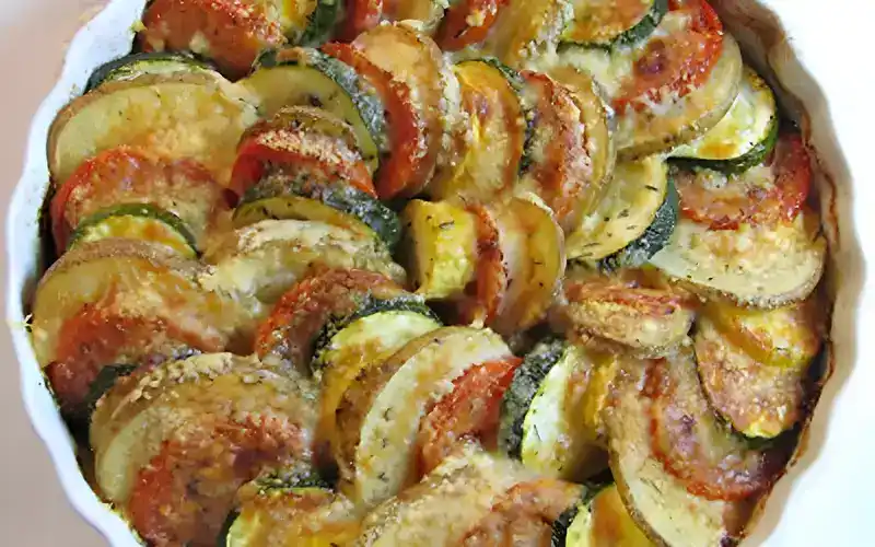 Tian von Gemüse und Mozzarella mit Thermomix