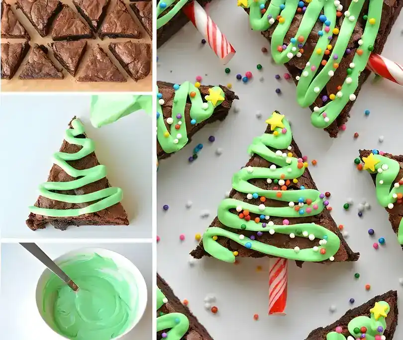 Weihnachtsbaum-Brownies