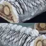 Banana-Split-Rolle: Bananen mit Schoko-Sahne-Creme umhüllt