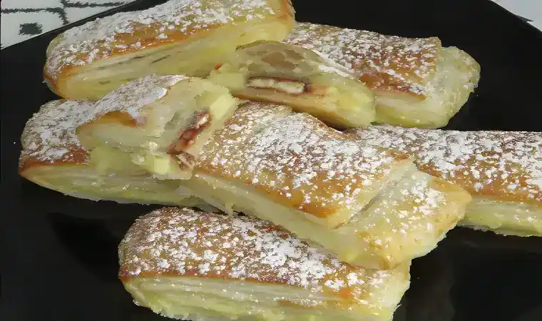 Mandel-Blätterteiggebäck mit Konditorcreme