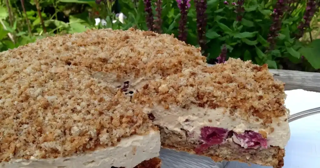Espresso-Nuss-Torte mit Kirschen