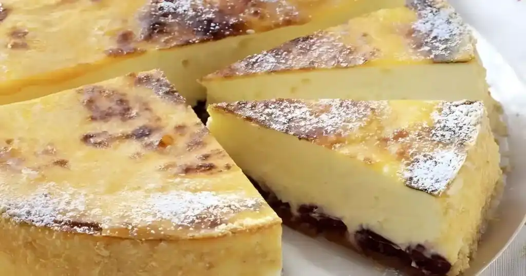 Käsekuchen mit Kirschen