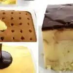 Puddingkuchen mit Schokoglasur