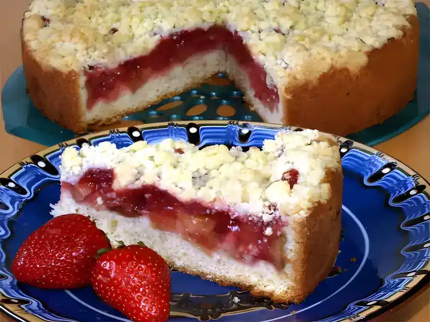 Sommerfreude in einem Kuchen – Erdbeer-Rhabarber-Kuchen