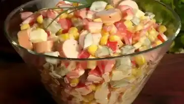Wurst Salat mit Paprika und Mais W2xEX 2x