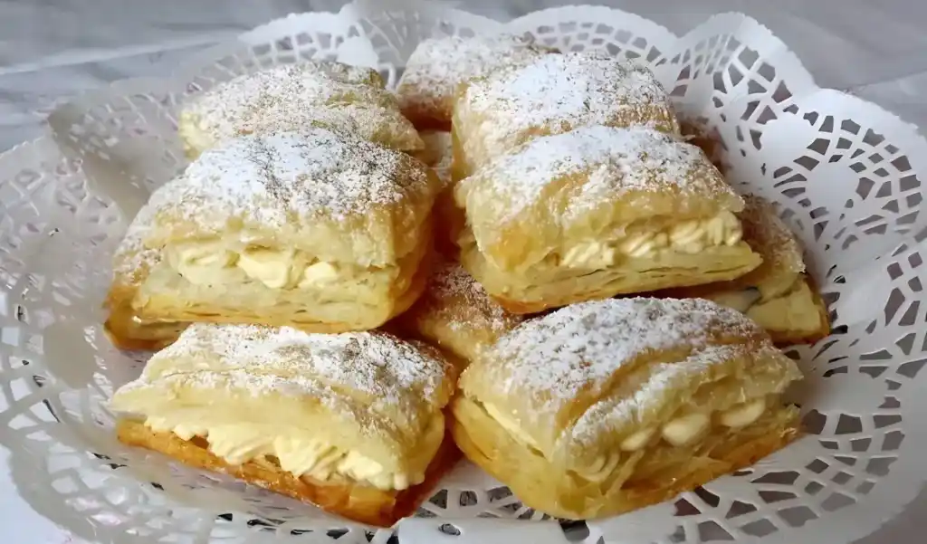 Blätterteigstrudel mit Schinken und Käse