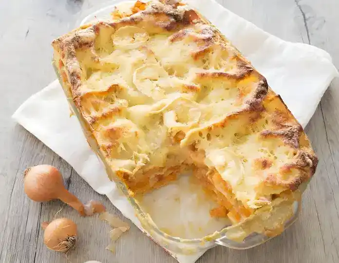 Butternusskürbis-Ziegenkäse-Lasagne