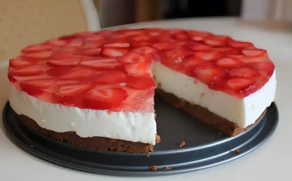 Quarktorte mit Erdbeeren ohne Backen