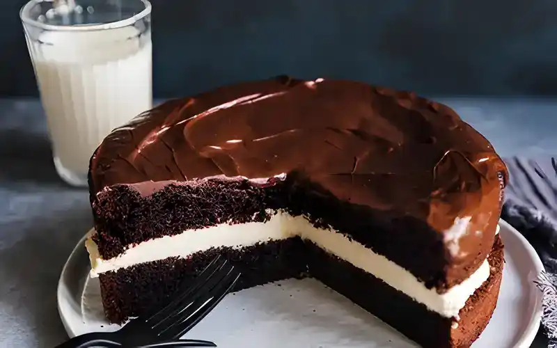 Schokoladenkuchen mit Vanillecreme