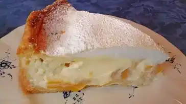 Vanille Käsekuchen mit Pfirsichen
