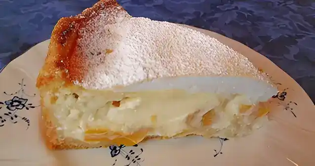 Vanille Käsekuchen mit Pfirsichen