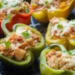 Gefüllte Paprika mit Reis und Hühnchen