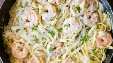 Spaghetti-Garnelen mit Thermomix-Creme