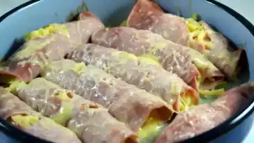 Spaghetti-Schinkenröllchen