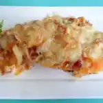 Überbackene Schweineschnitzel aus dem Backofen