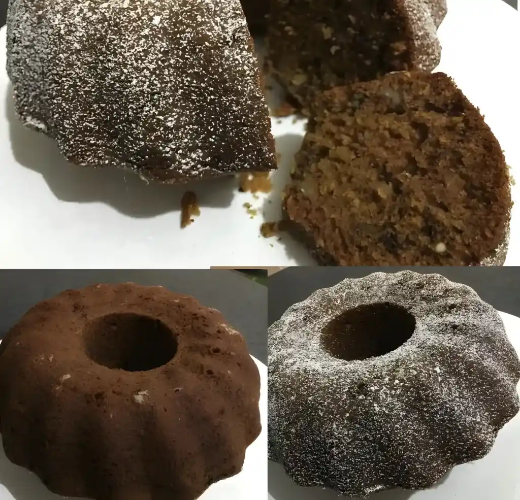 Süßer Lebkuchenkuchen mit Nüssen