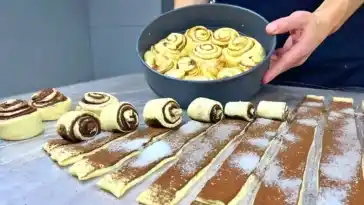 10 Minuten Schnecken mit Zimtzucker ich nehme nur 200 g Quark dafur1