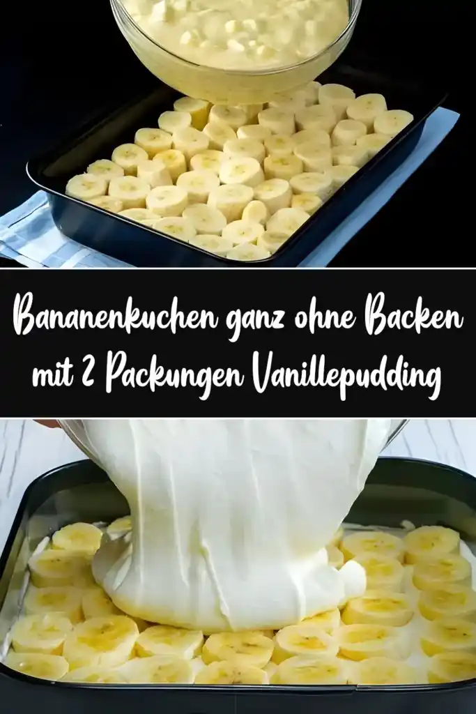 Bananenkuchen ganz ohne Backen mit 2 Packungen Vanillepudding 1 Bananenkuchen ganz ohne Backen mit 2 Packungen Vanillepudding