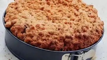 Den backe ich fast jede WocheQuark Streuselkuchen mit Vanille Kirschfuellung1