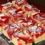 Erdbeer Blechkuchen den ich jede Woche backe in 3 Minuten im Ofen1