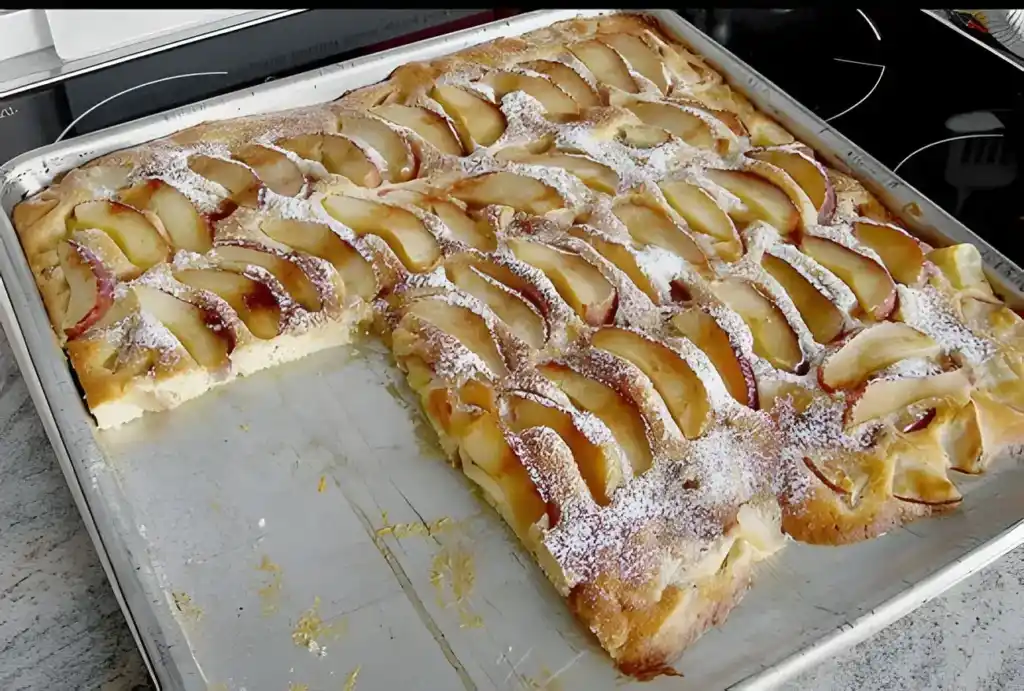 Fantastischer Apfelblechkuchen in 3 Minuten ein 200ml Tassenrezept
