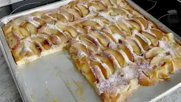 Fantastischer Apfelblechkuchen in 3 Minuten ein 200ml Tassenrezept1