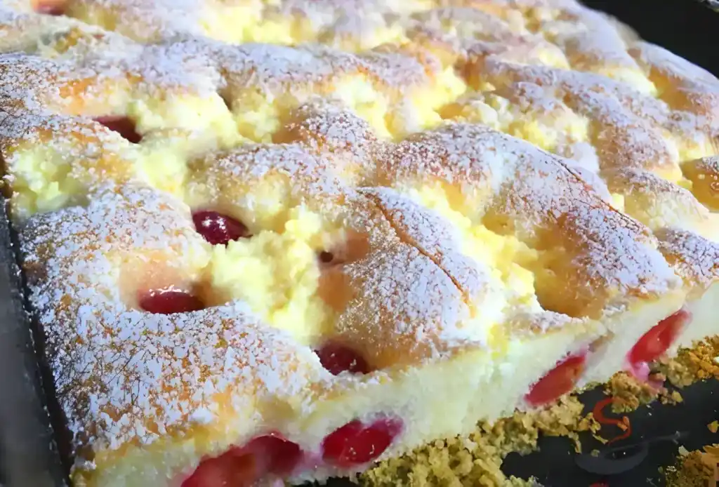 Kirschkuchen mit 400 Quark in ca 25 im Ofen fertig gebacken
