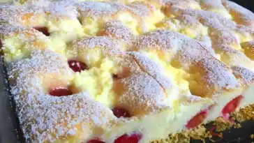 Kirschkuchen mit 400 Quark in ca 25 im Ofen fertig gebacken1