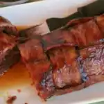 Macn Cheese Bacon Bomb mit Makkaroni Fuellung Barbecue Glasur W2xEX 4x 2n