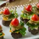 Mini Cheeseburger ohne Brot als Fingerfood W2xEX 4x 2n