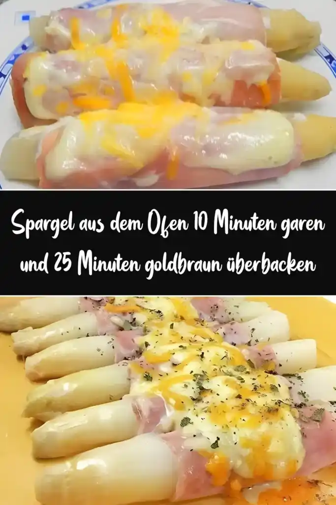 Spargel aus dem Ofen 10 Minuten garen und 25 Minuten goldbraun überbacken 1 Spargel aus dem Ofen 10 Minuten garen und 25 Minuten goldbraun ueberbacken