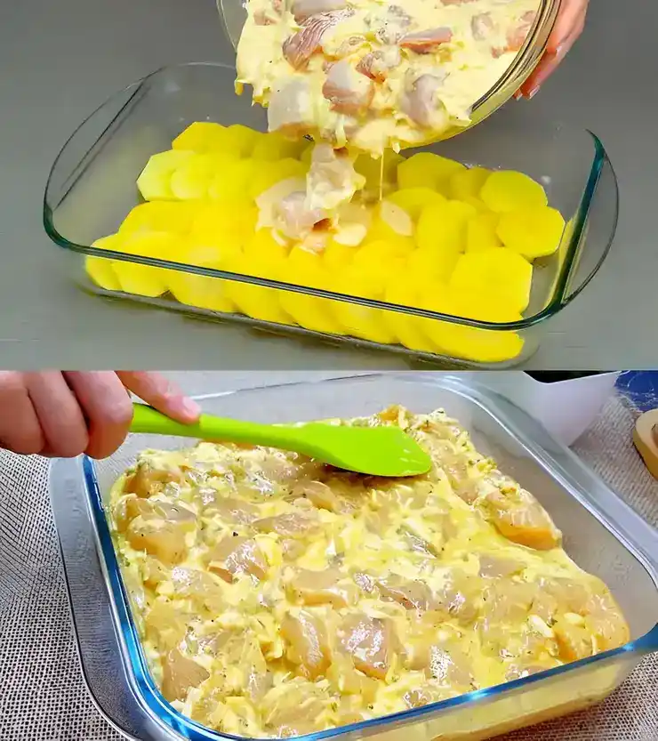 Das backe ich jede Woche fur meine Familie, Hähnchen Kartoffel Gratin
