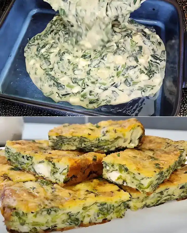 Einfach alle Zutaten hineingeben und backen, Leckere Spinatpita die 3x in Woche auf den Tisch kommt