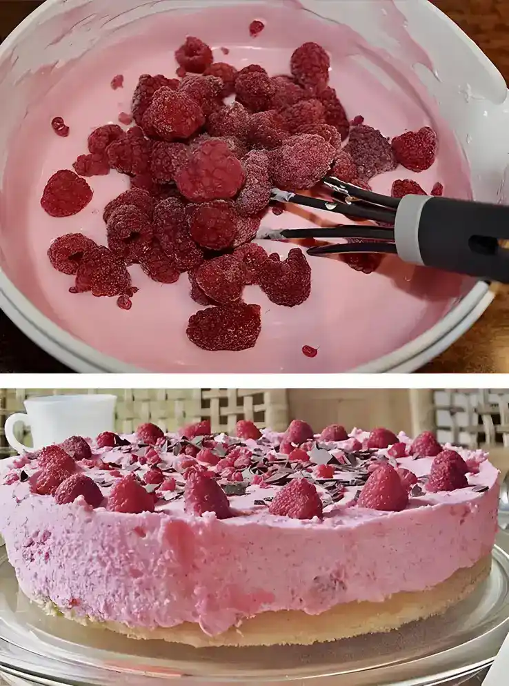 Himbeertorte in 10 Minuten zubereitet es werden nur 6 Zutaten gebraucht!