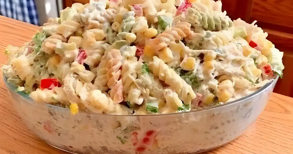 Ich konnte ihn täglich essen, Fantastischer Nudelsalat mit Joghurt Soße