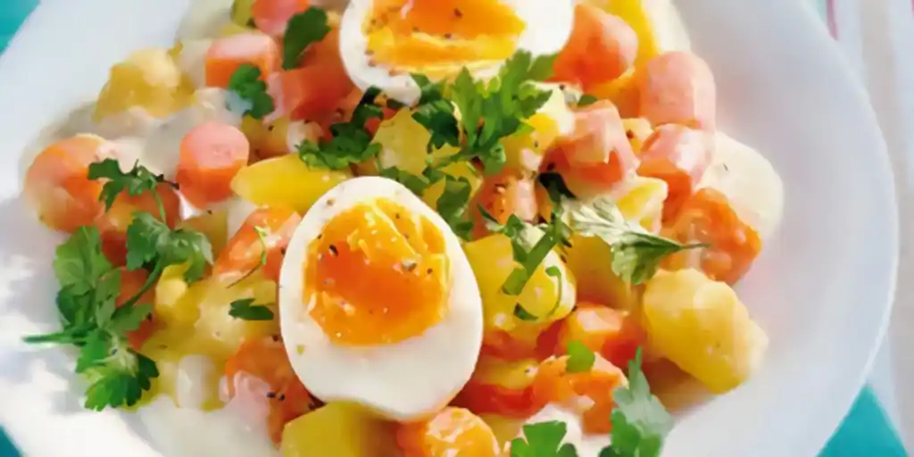 Kalorienarme Möhren Ragout mit Ei
