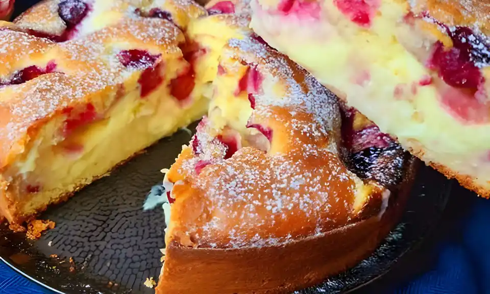 Kirschkuchen mit Vanillepudding & 1 Glas Sauerkirschen schnell fertig