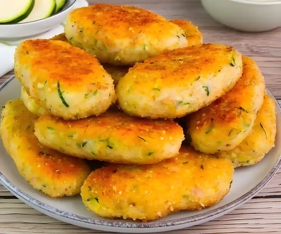 Leckere Zucchini Bratlinge mit Knoblauch die in wenigen Minuten auf den Tisch kommen