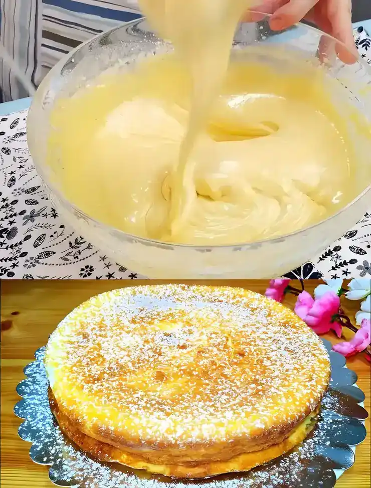 Mischen sie 500 g Griechischer Joghurt mit 5 Eier, Fantastischer Joghurtkuchen