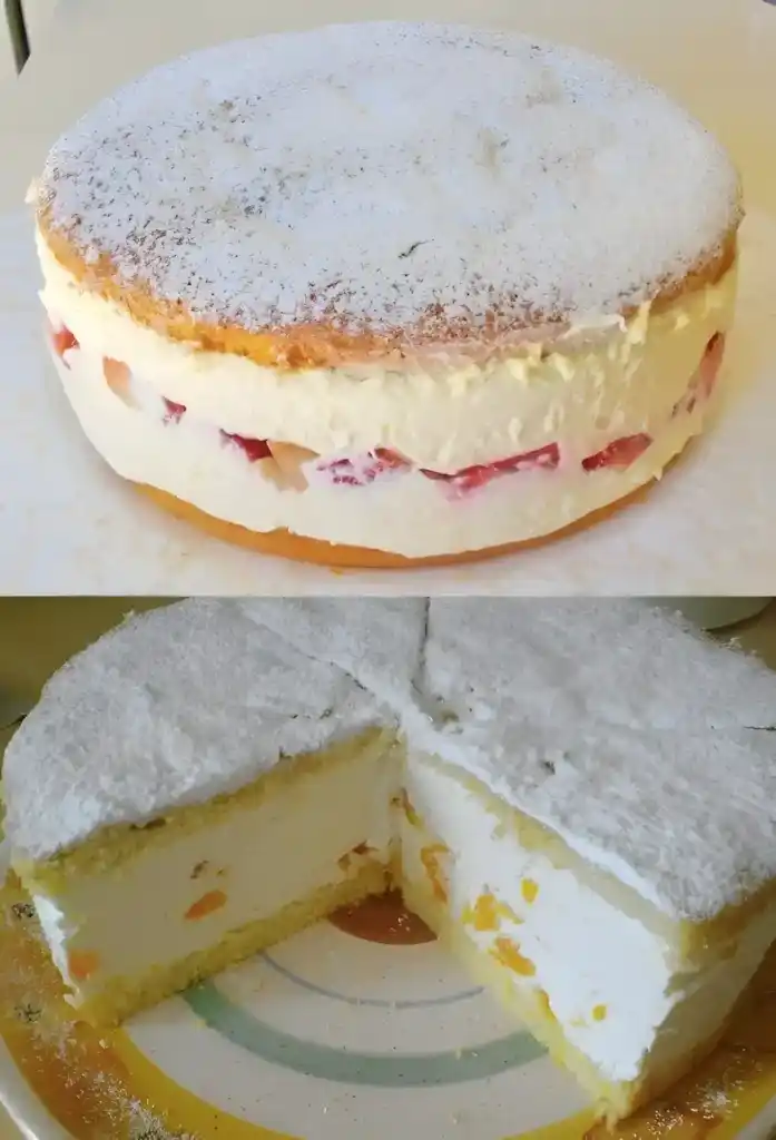 Sie ist einfach verführerisch Käsesahne Torte mit 1 Päckchen Gelatine