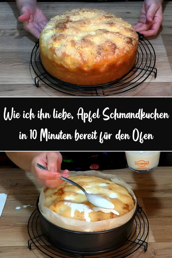 Wie ich ihn liebe Apfel Schmandkuchen in 10 Minuten bereit fuer den Ofen