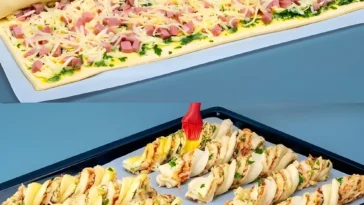 Alles was ihr braucht ist 4 Zutaten Blaetterteig Stangen mit Schinken W2xEX 2.5x