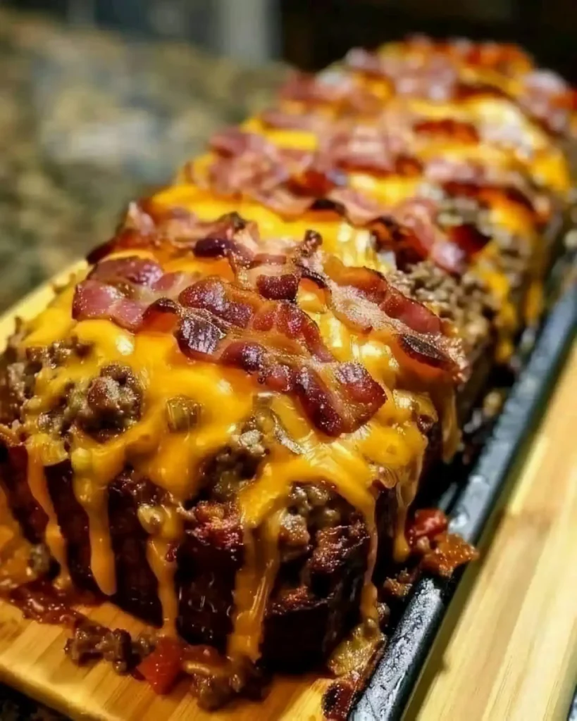 Bacon Käseburger-Fleischkuchen