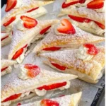 Erdbeerkissen aus Blaetterteig schnell gebacken