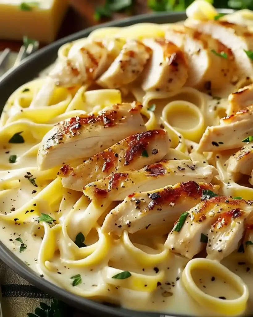 Fettuccine Alfredo mit Hähnchen sowas von guuut