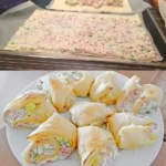 Flammkuchenrolle mit 200 g Schinken und 1 Rolle Blaetterteig aus dem Kuehlregal W2xEX 2.5x