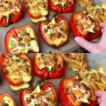 Gefuellte Paprika mit Kaese aus dem Backofen W2xEX 2.5x