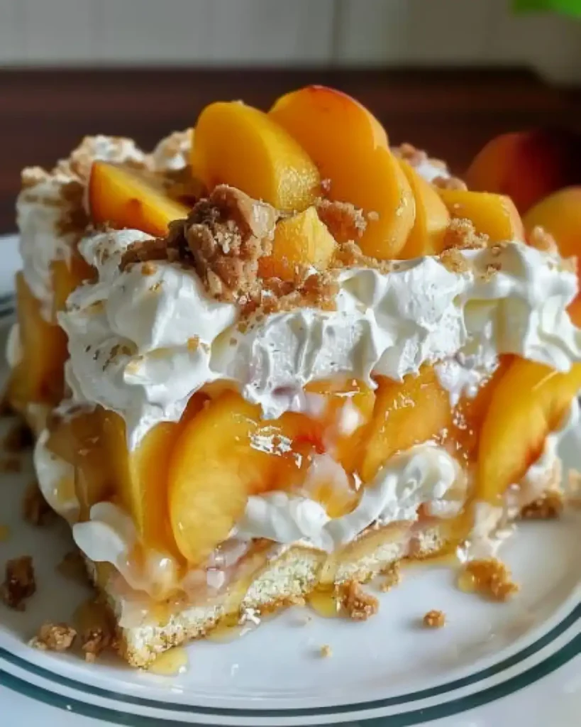 Himmlischer Sommer-Pfirsich-Cobbler-Poke-Kuchen