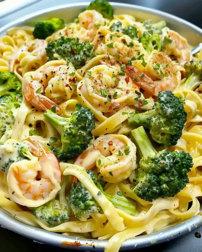 Ich Konnte Es Jeden Tag Essen, Tagliatelle Mit Brokkoli Und Garnelen In Cremiger Sauce